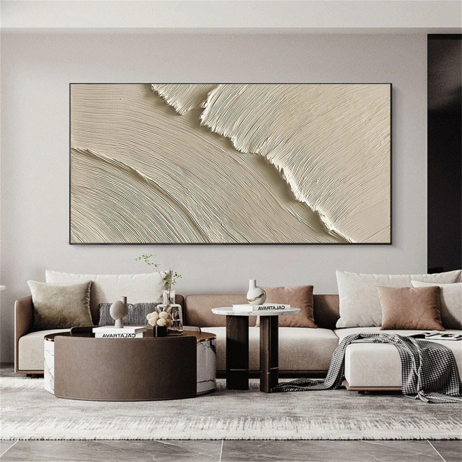 Beige Minimalist Textured Wall Art #MW026