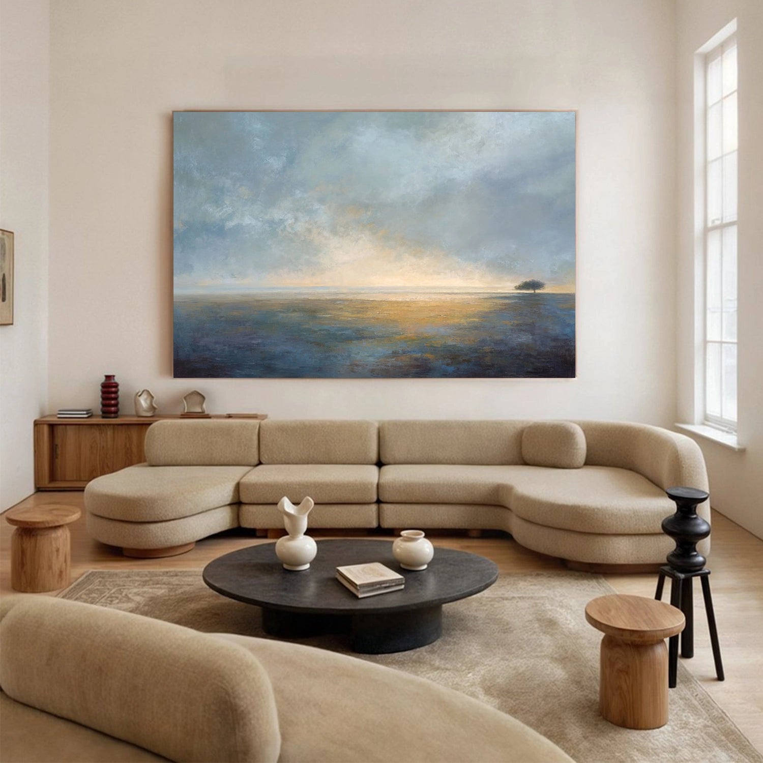 Abstract Ocean And Sky Wall Art #OS102
