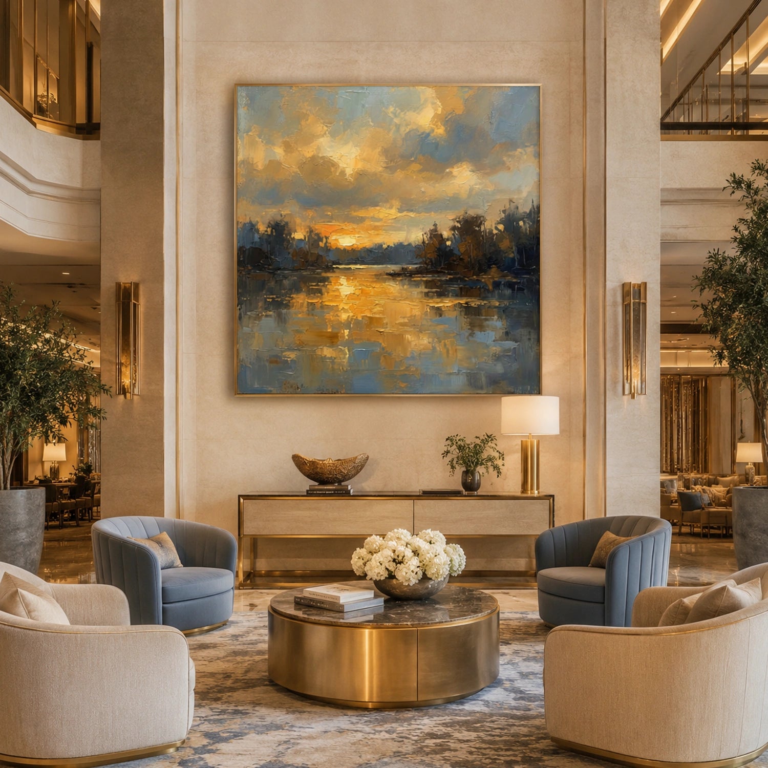 Abstract Ocean And Sky Wall Art #OS113