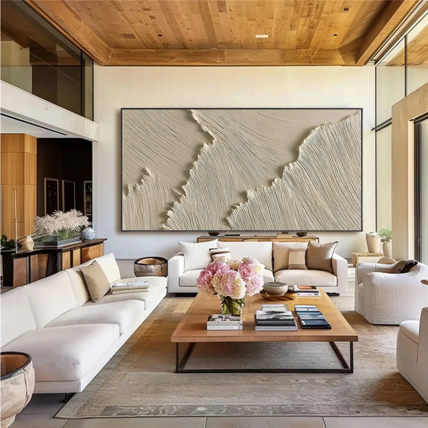 Beige Minimalist Textured Wall Art #MW029