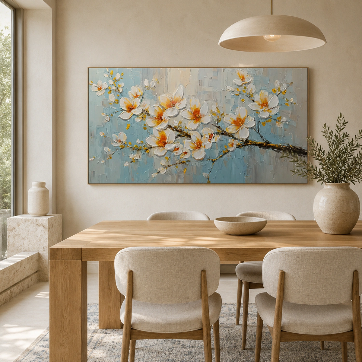 Abstract Flower And Tree Textured Wall Art #FT050