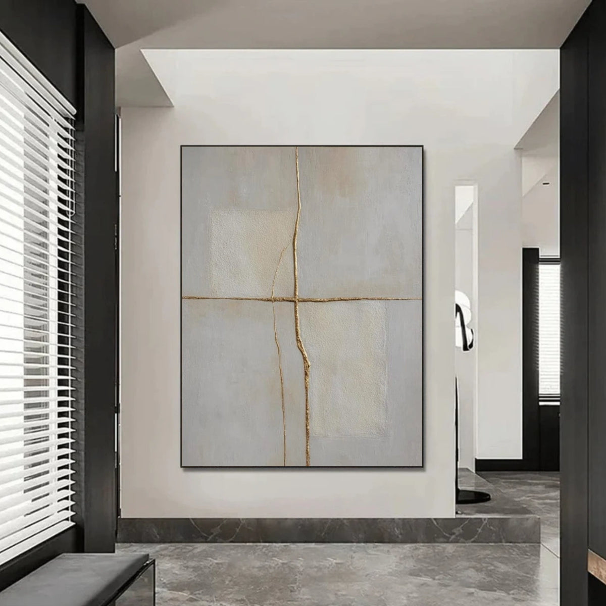 Gray Minimalist Textured Wall Art #MW005