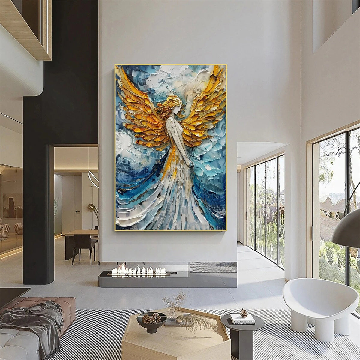Abstract Angel Portrait Textured Wall Art #LA044