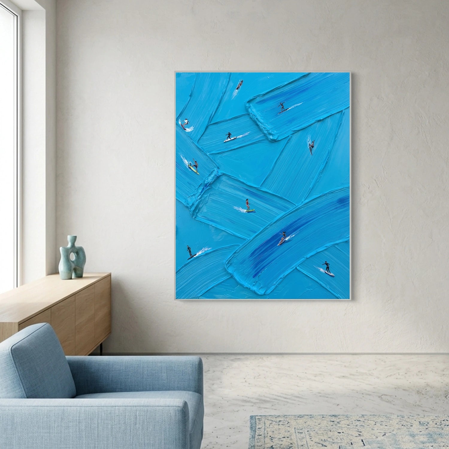 Surfing Sports Textured Wall Art #SC015