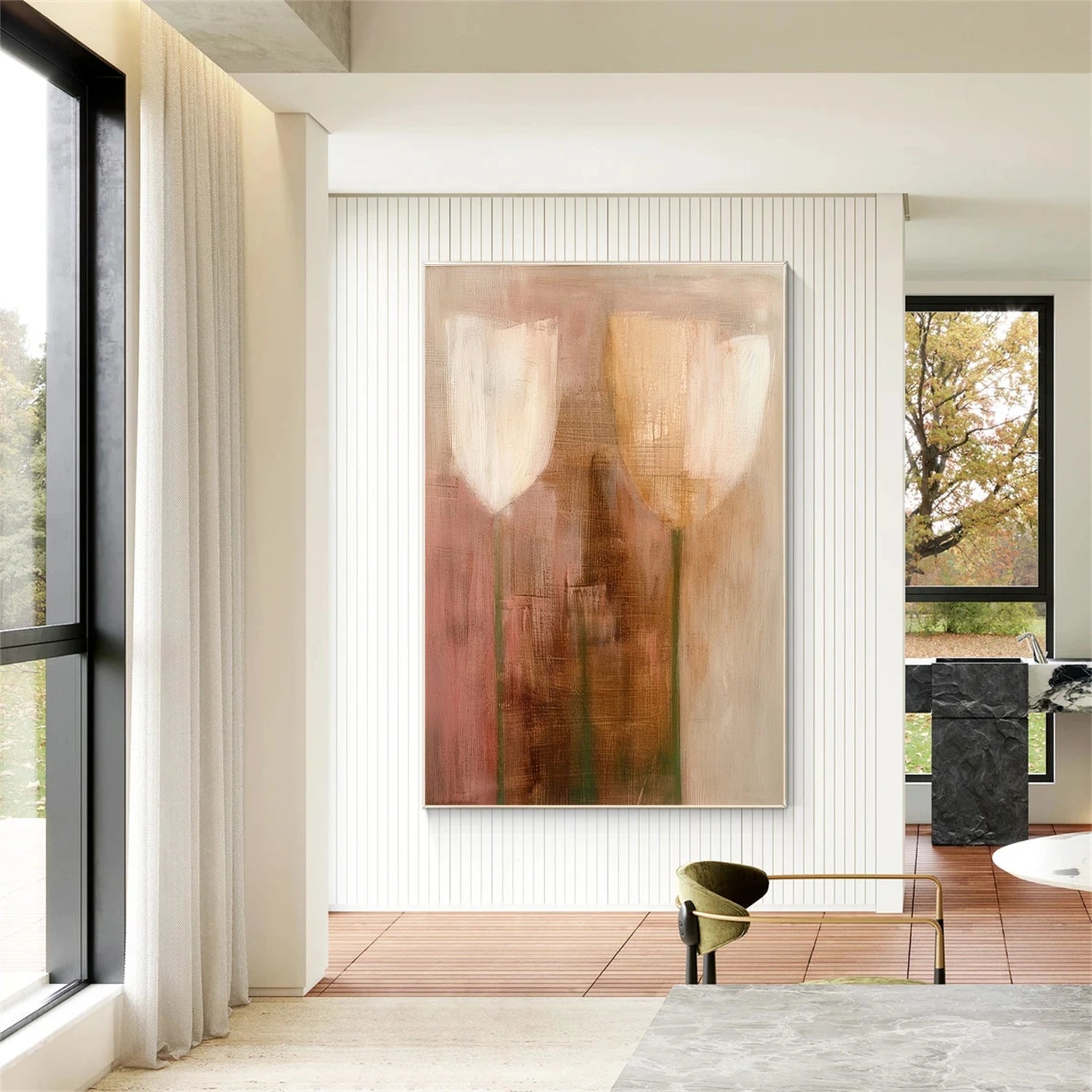 Abstract Flower And Tree Wall Art #FT045