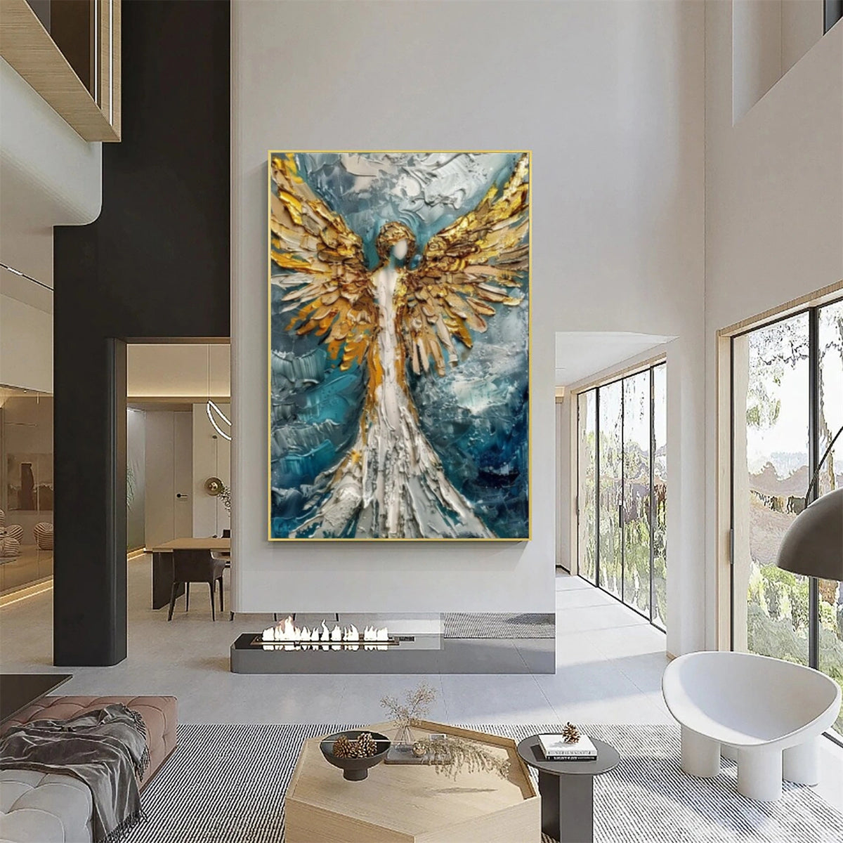 Abstract Angel Portrait Textured Wall Art #LA045