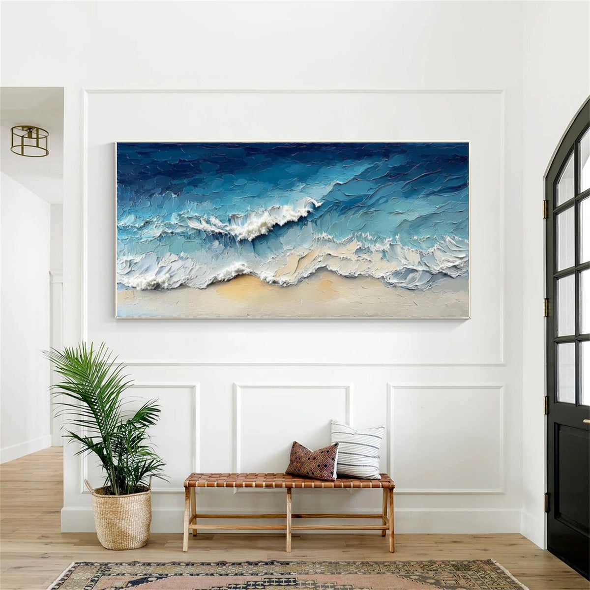 Abstract Ocean And Sky Textured Wall Art #OS136