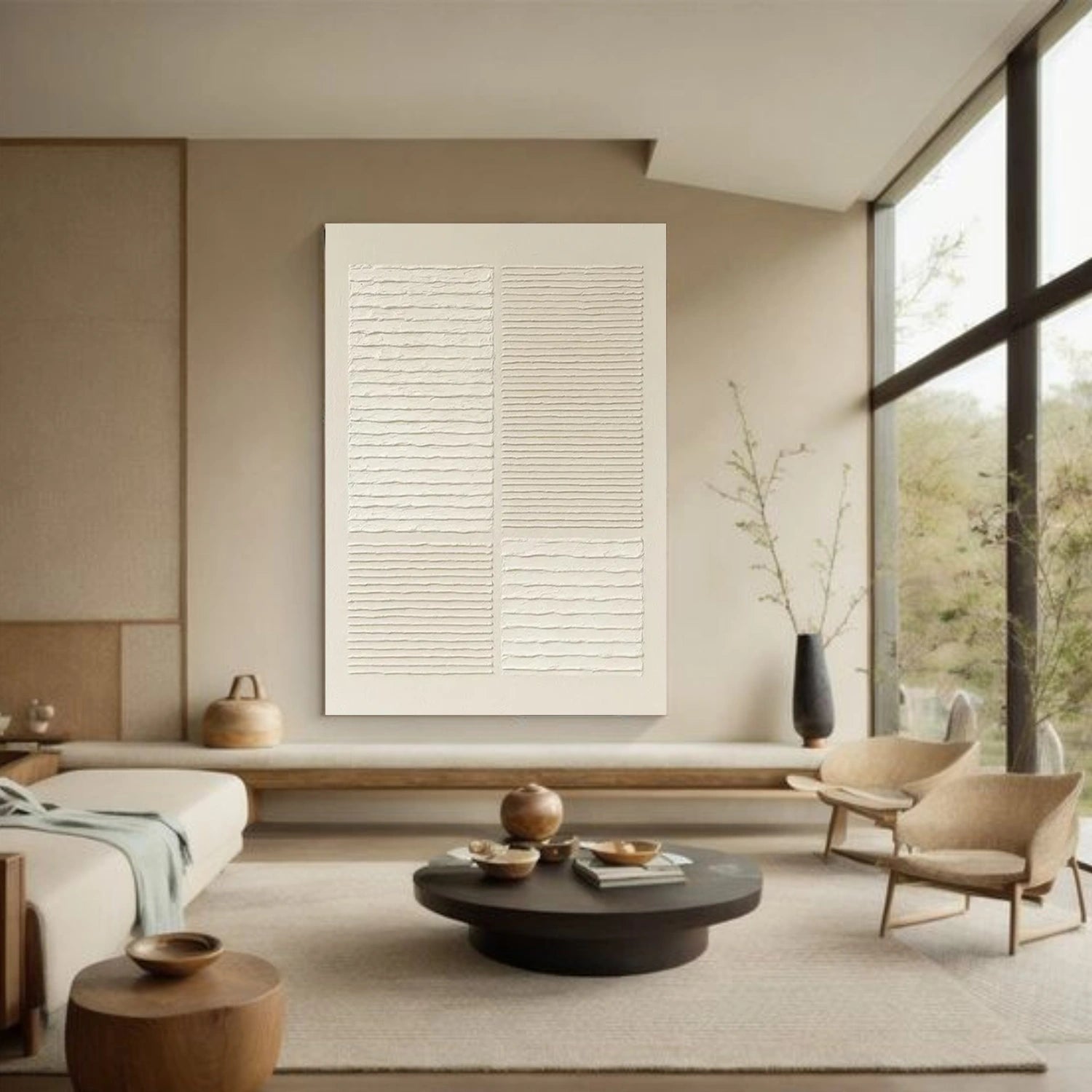Beige Minimalist Textured Wall Art #MW024