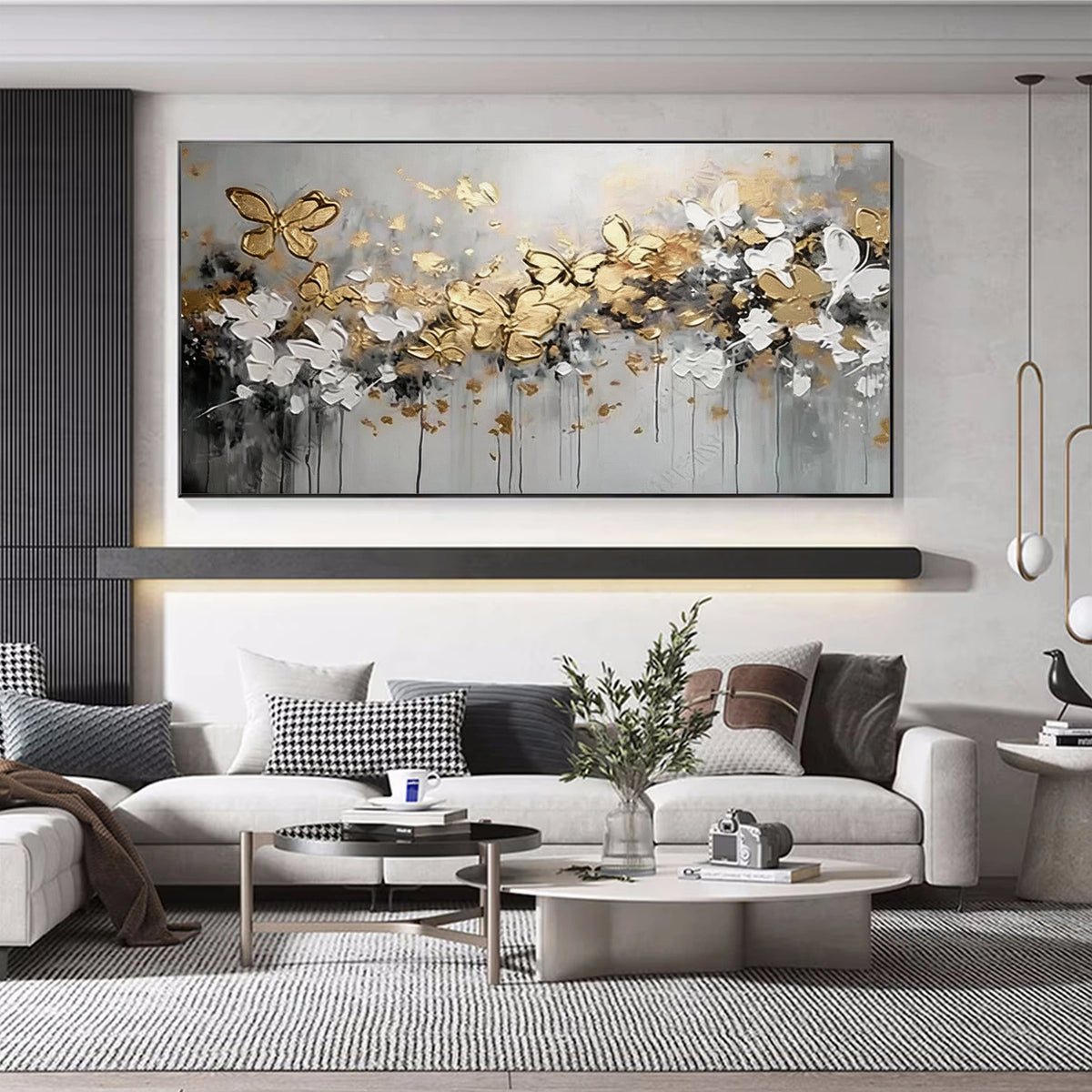 Abstract Flower And Tree Textured Wall Art #FT042