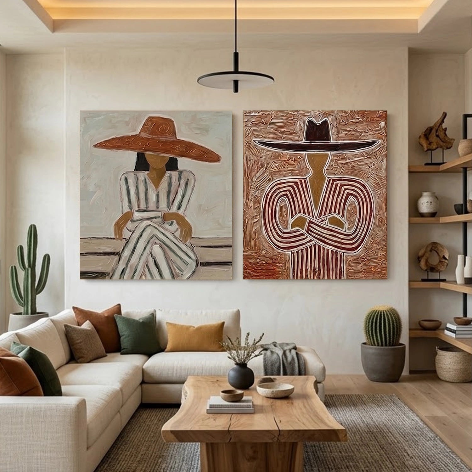 Western Cowboy Wall Art Square Set of 2 #AC104