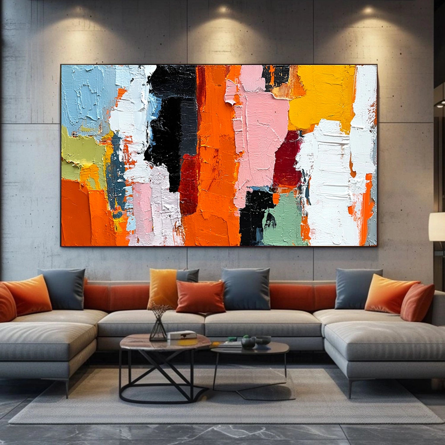Colorful Abstract Textured Wall Art #AW016