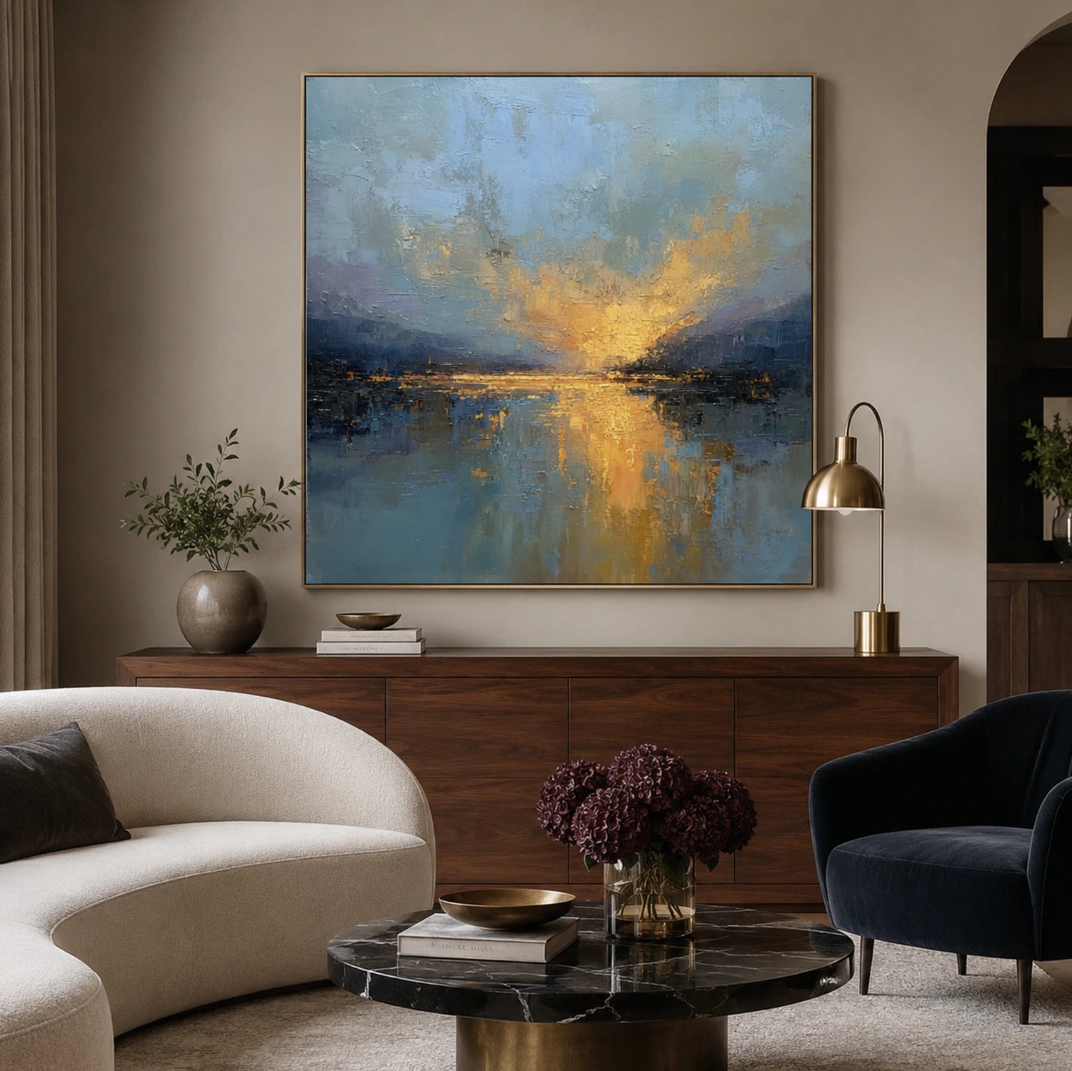 Abstract Ocean And Sky Wall Art #OS091