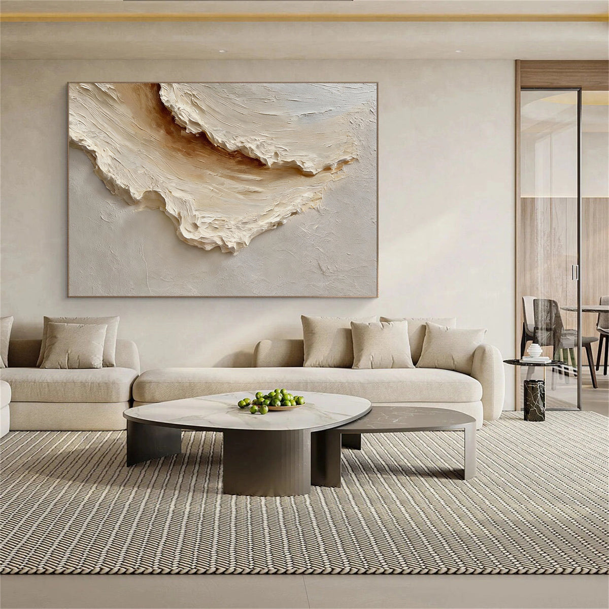 Abstract Ocean And Sky Textured Wall Art #OS132