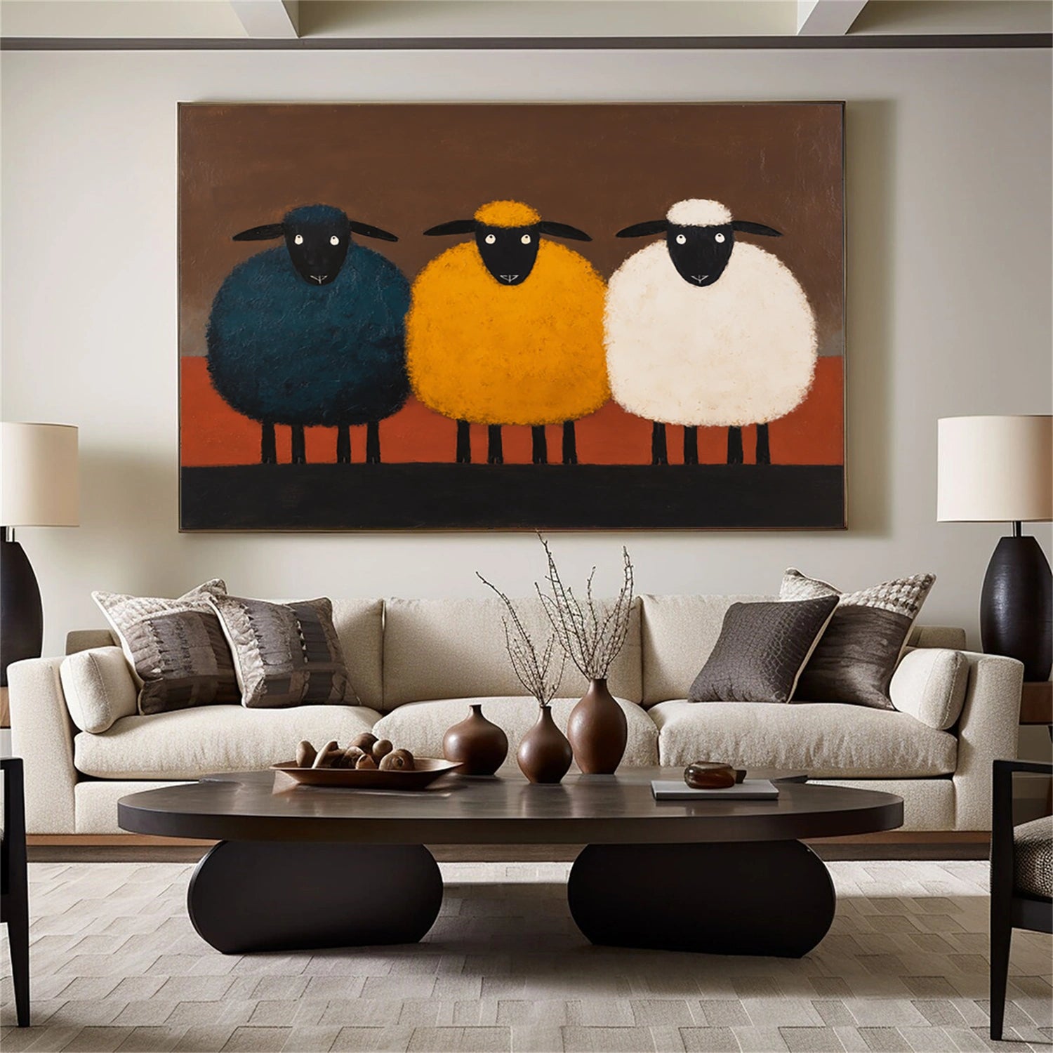 Abstract Animal Sheep Wall Art #AN006