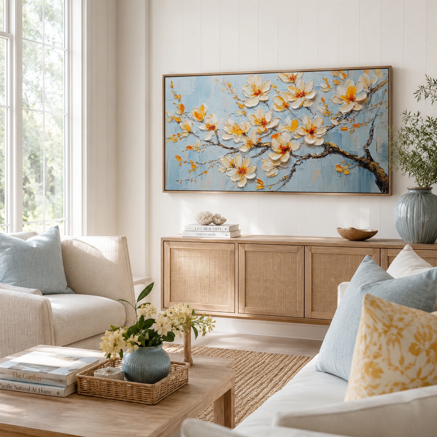 Abstract Flower And Tree Textured Wall Art #FT049