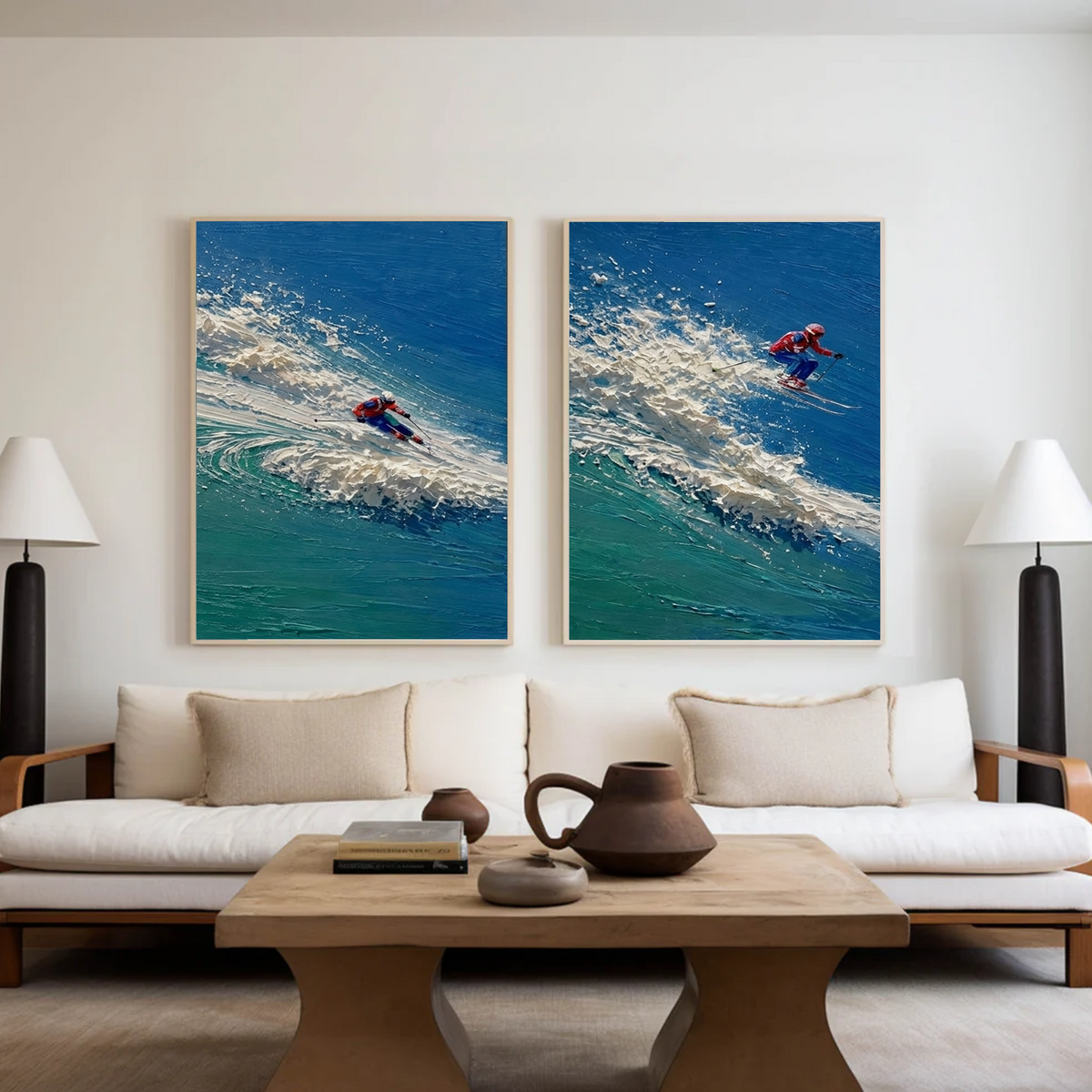 Surfing Sports Textured Wall Art Set of 2 #SC052