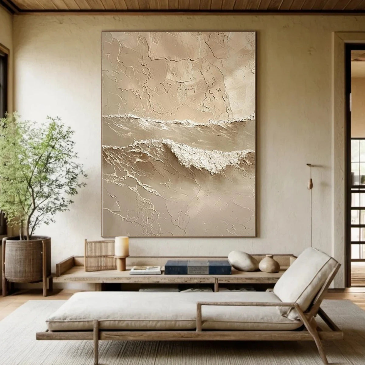 Abstract Ocean And Sky Textured Wall Art #OS027