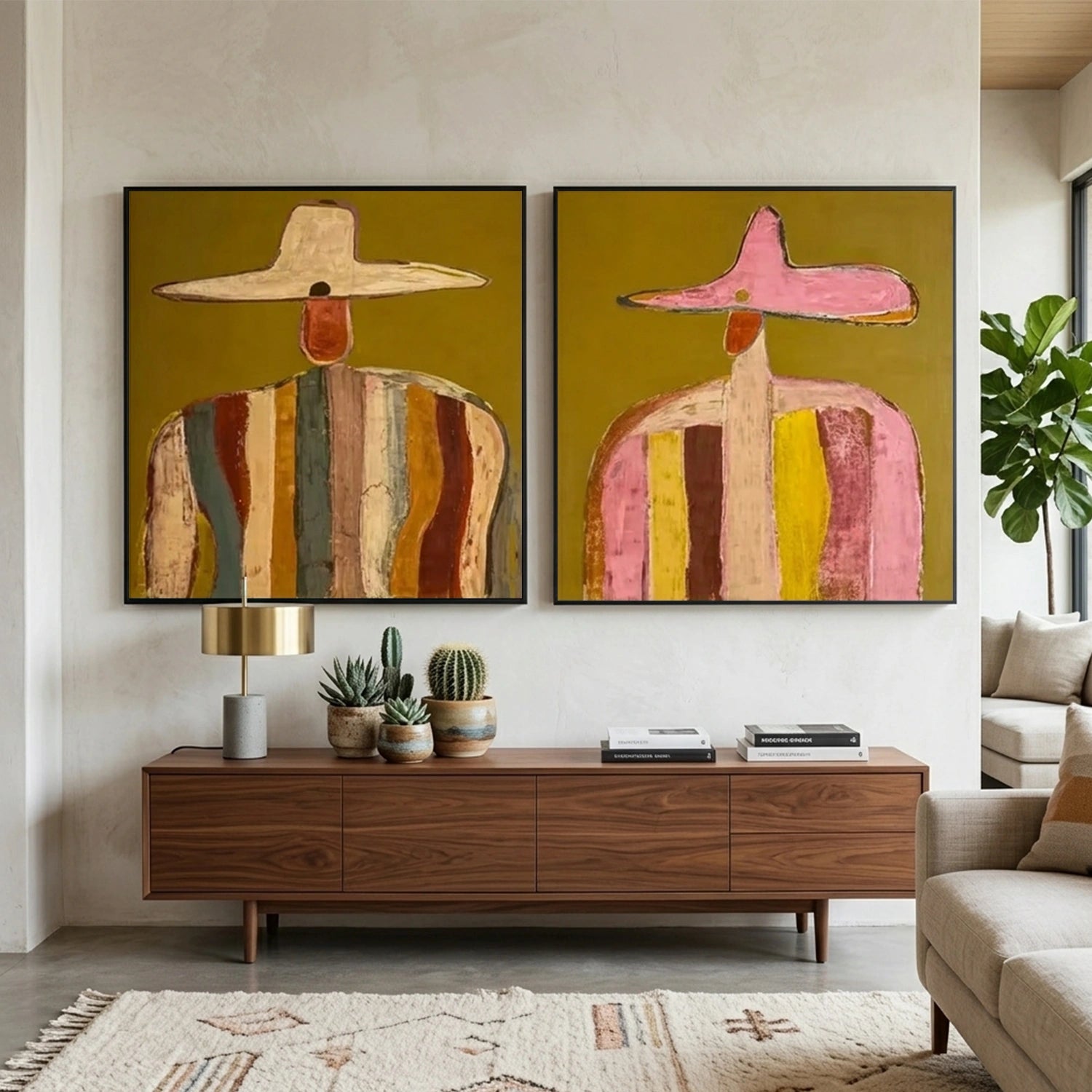 Western Cowboy Wall Art Square Set of 2 #AC053