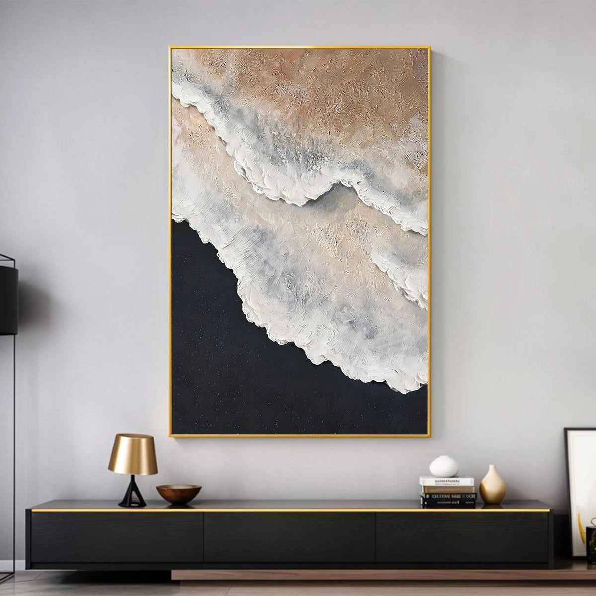 Abstract Ocean And Sky Textured Wall Art #OS033
