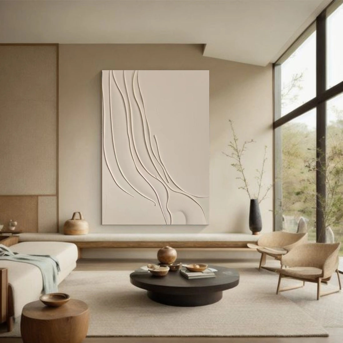 Beige Minimalist Textured Wall Art #MW020