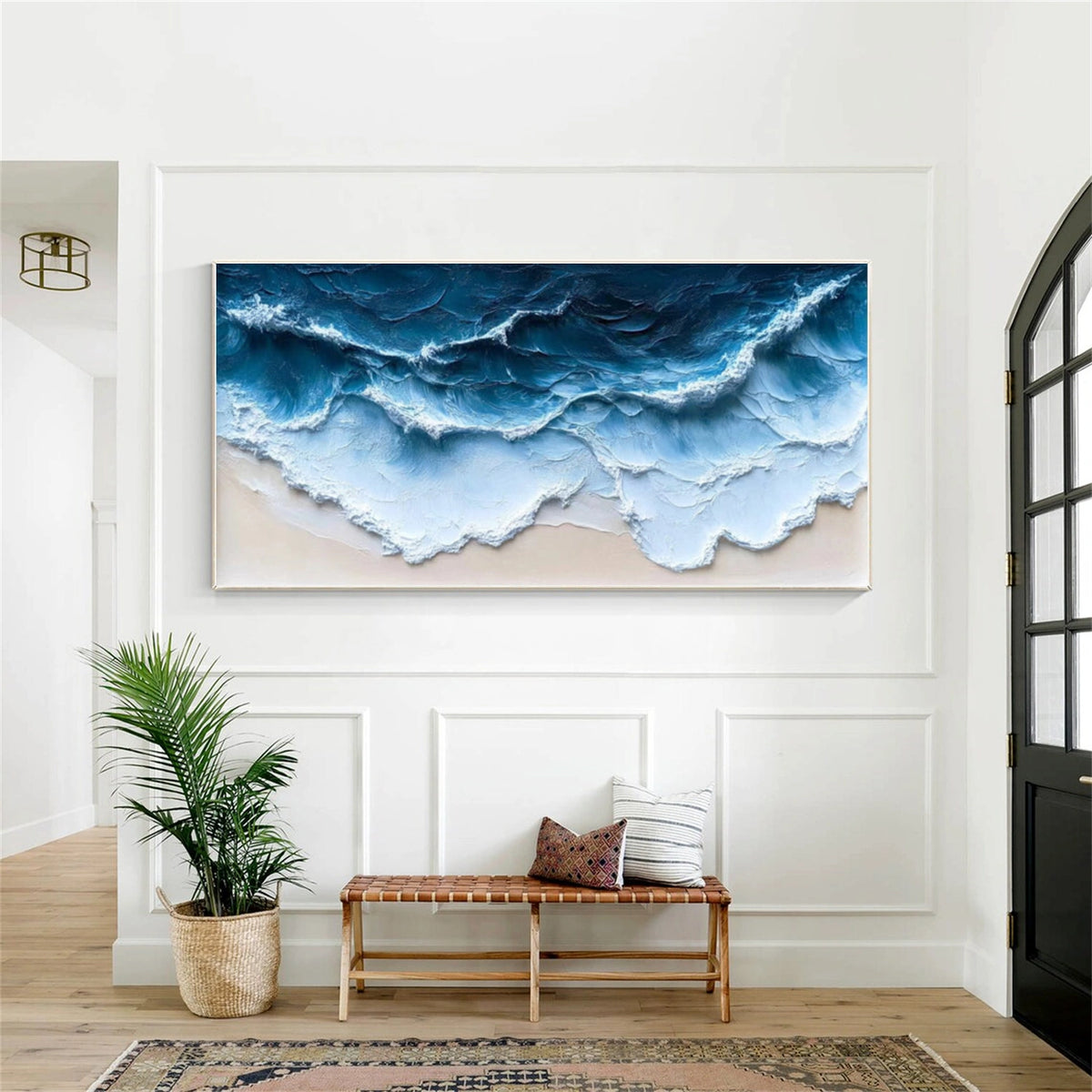 Abstract Ocean And Sky Textured Wall Art #OS137