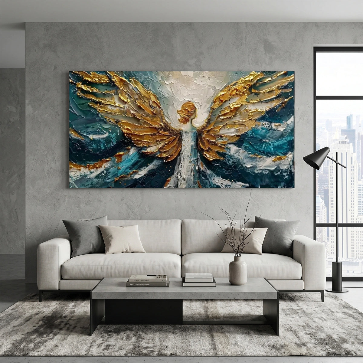 Abstract Angel Portrait Textured Wall Art #LA046