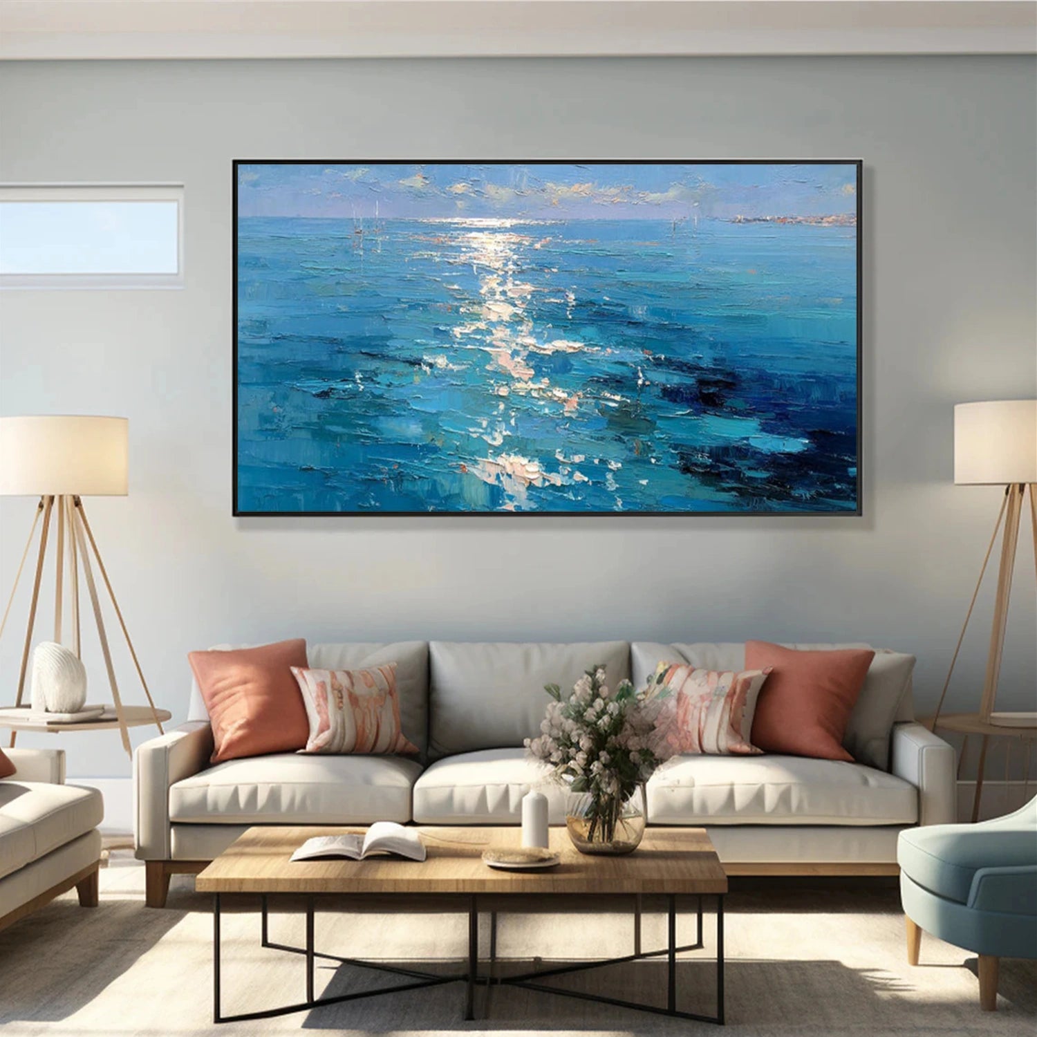 Abstract Ocean And Sky Wall Art #OS048