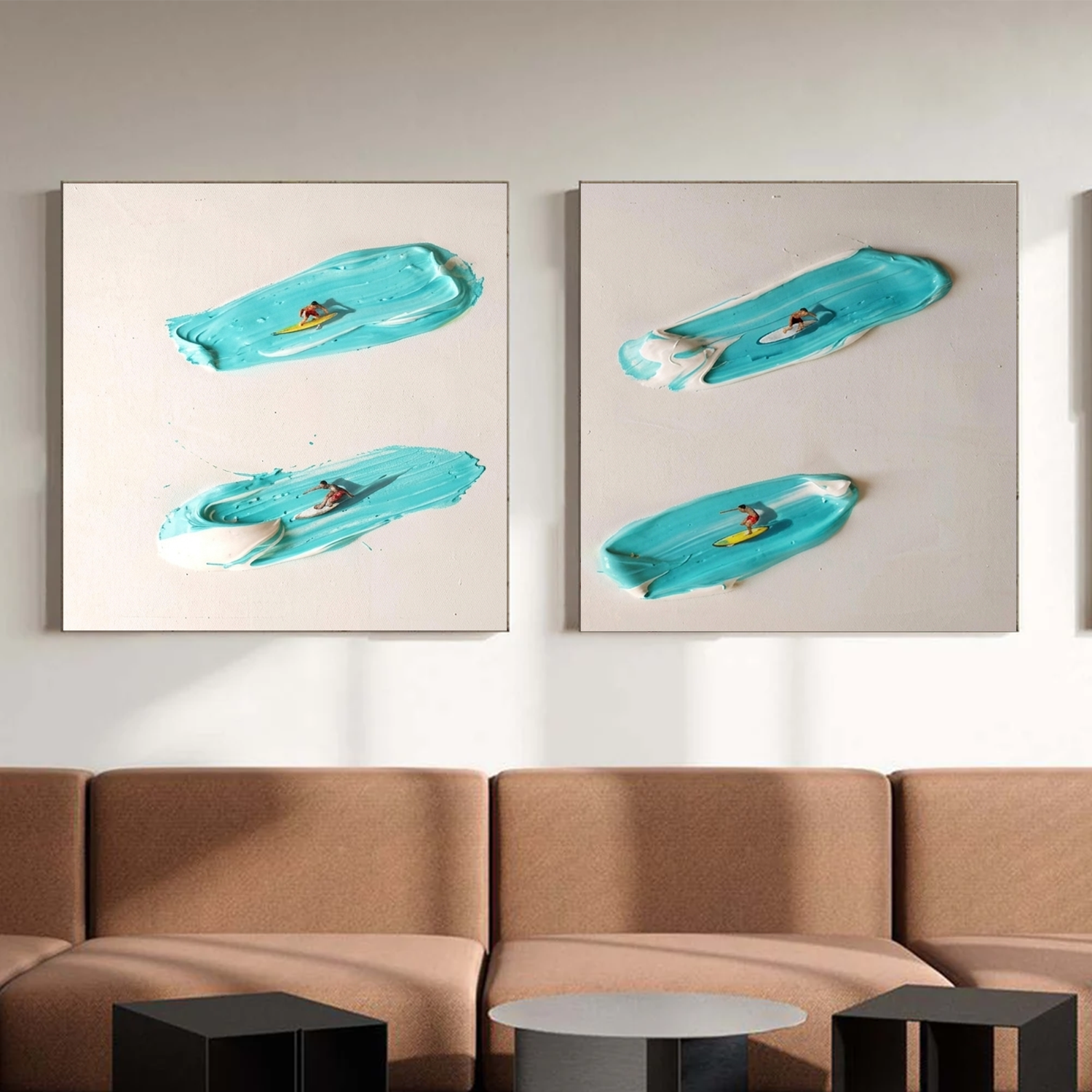 Surfing Sports Textured Wall Art Set of 2 #SC051
