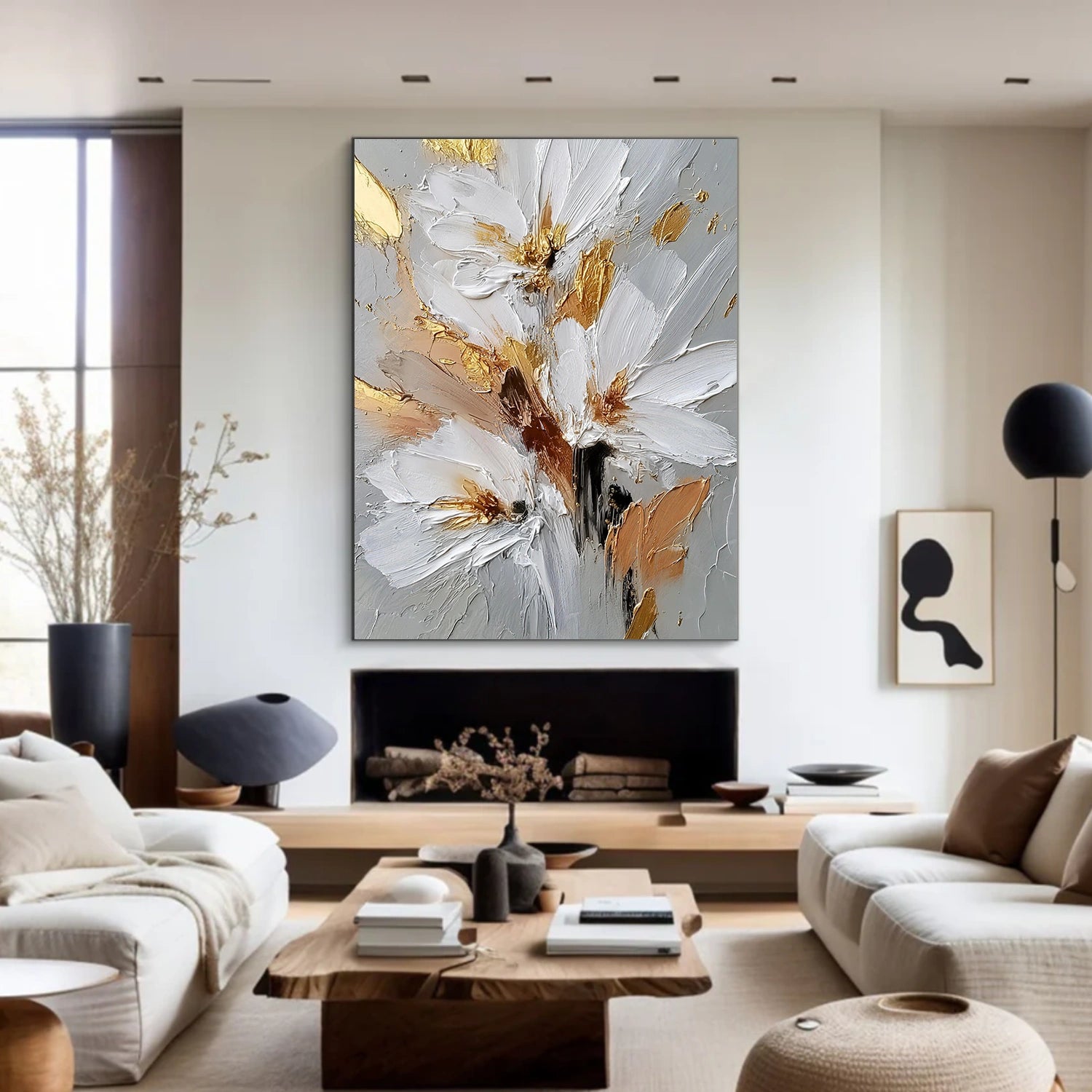 Abstract Flower And Tree Textured Wall Art #FT012