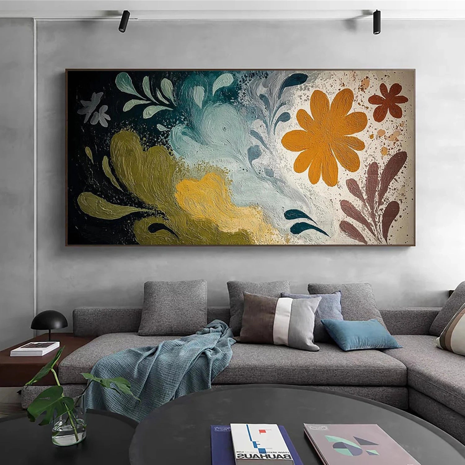 Abstract Flower And Tree Textured Wall Art #FT034