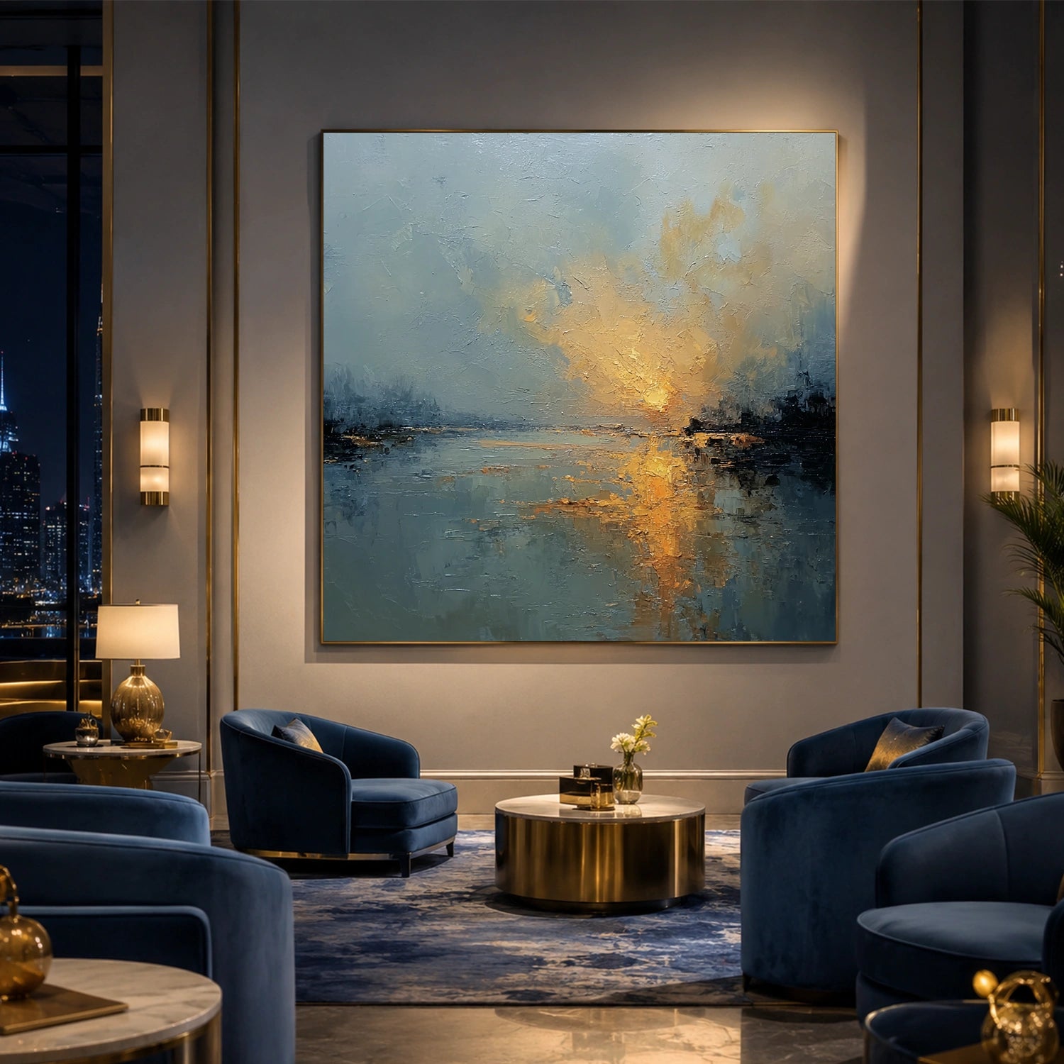 Abstract Ocean And Sky Wall Art #OS074