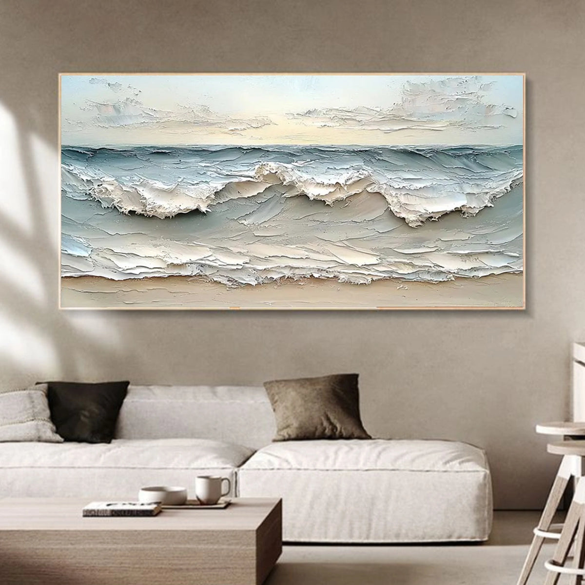 Abstract Ocean And Sky Textured Wall Art #OS062