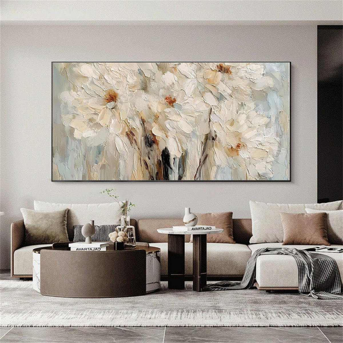 Abstract Flower And Tree Textured Wall Art #FT023
