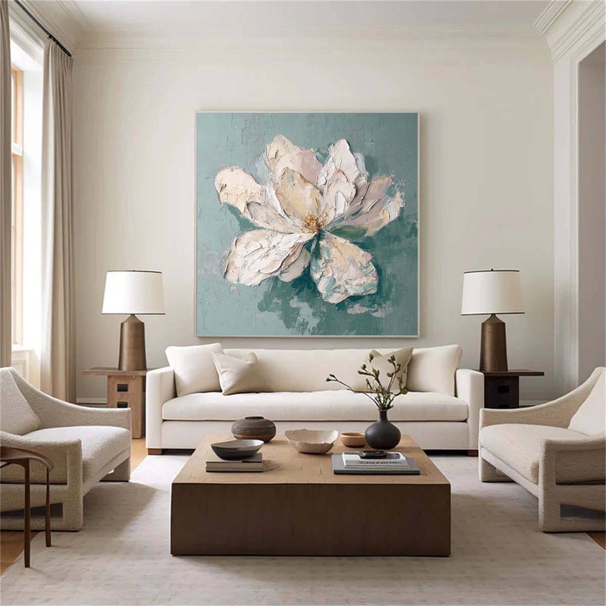 Abstract Flower And Tree Textured Wall Art #FT039