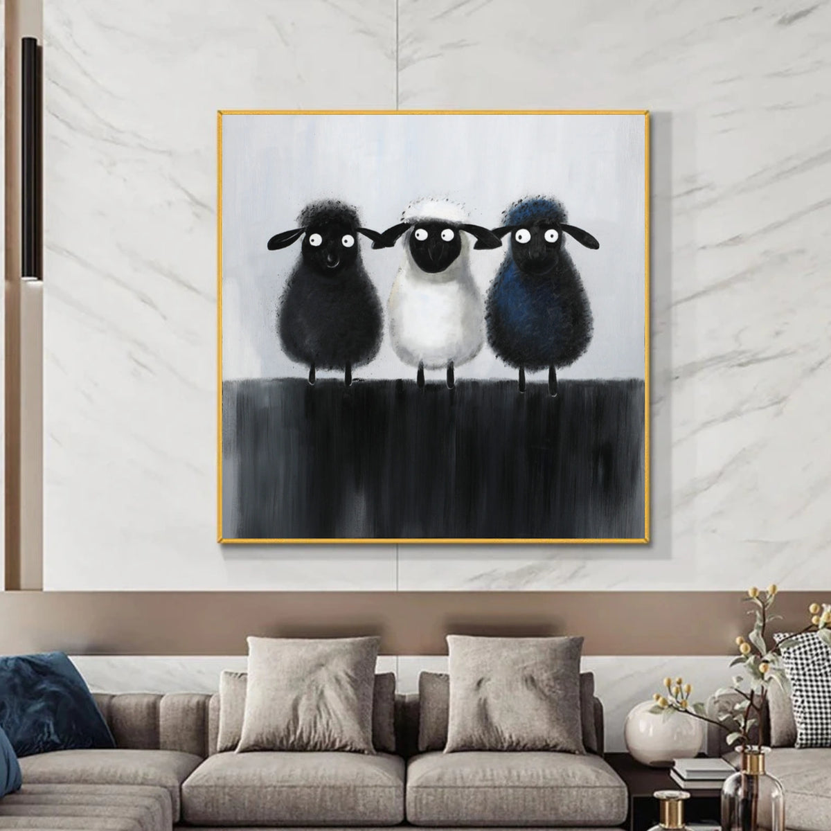 Abstract Animal Sheep Wall Art #AN008