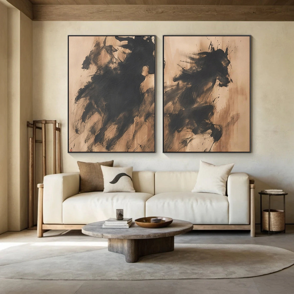 Abstract Animal Horse Wall Art Set of 2 #AN028