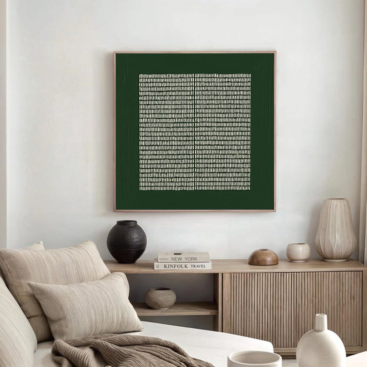 Green Minimalist Textured Wall Art #MW025