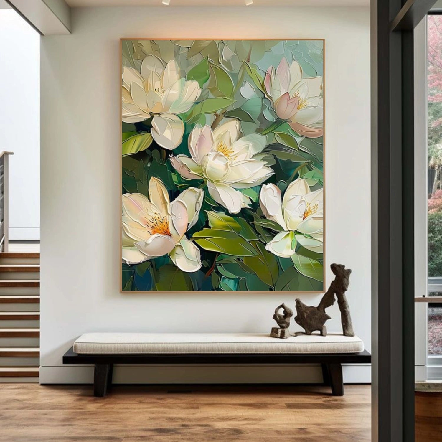 Abstract Flower And Tree Textured Wall Art #FT002