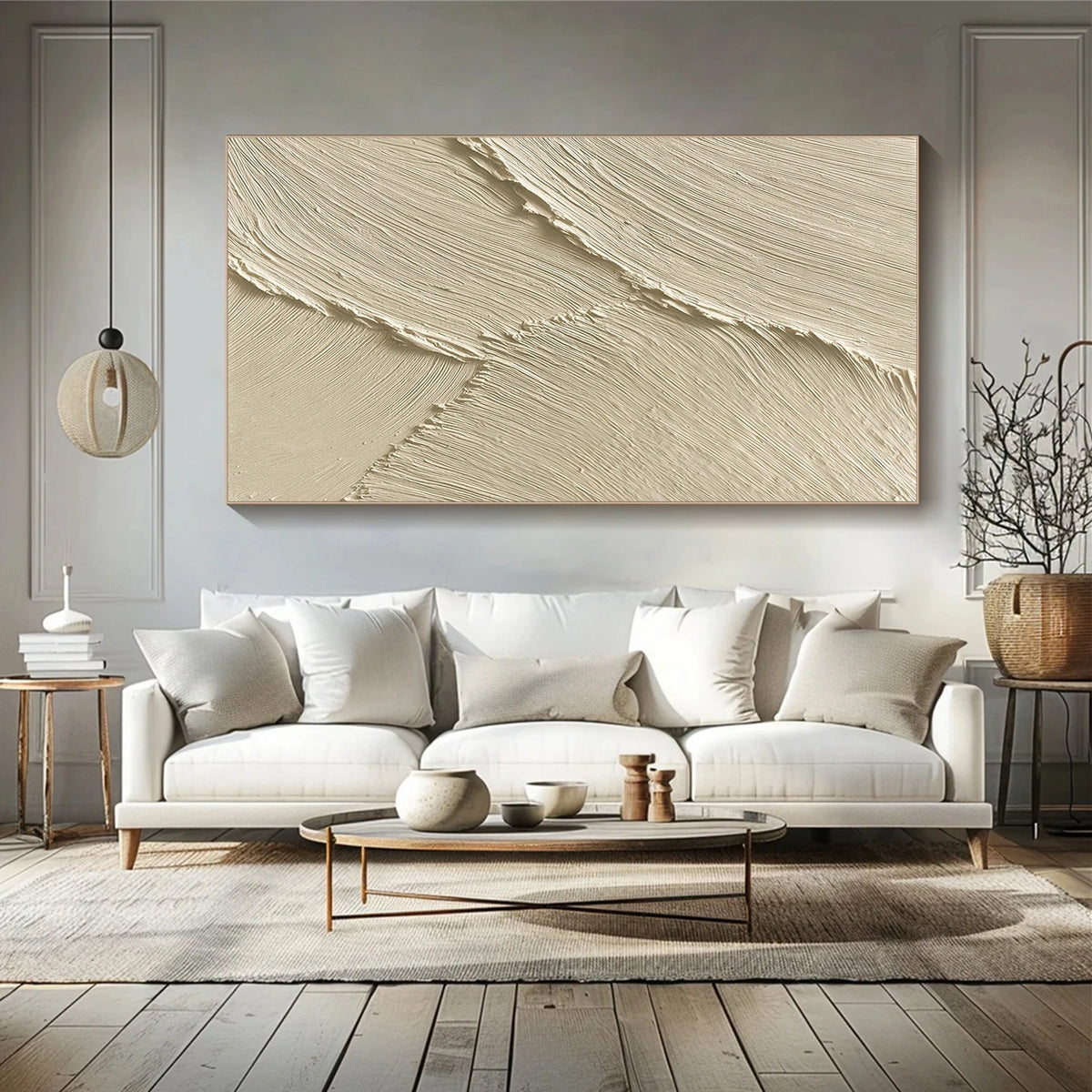 Beige Minimalist Textured Wall Art #MW028