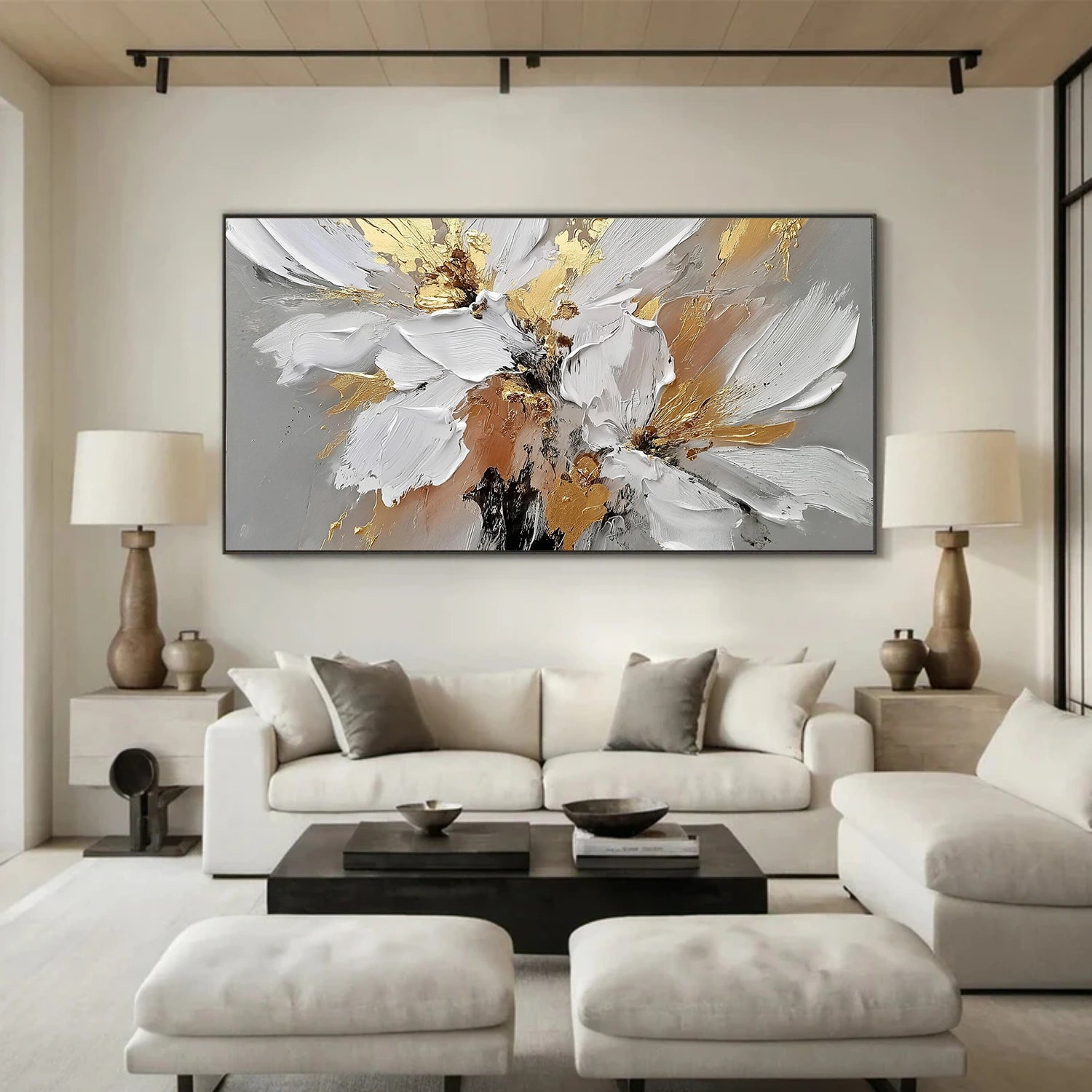Abstract Flower And Tree Textured Wall Art #FT009