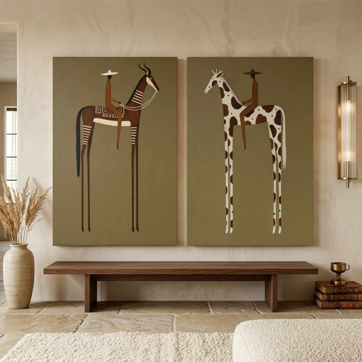 Western Cowboy Wall Art Set of 2 #AC 156