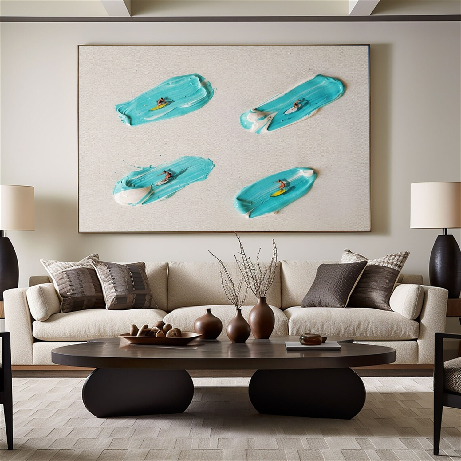 Surfing Sports Textured Wall Art #SC046