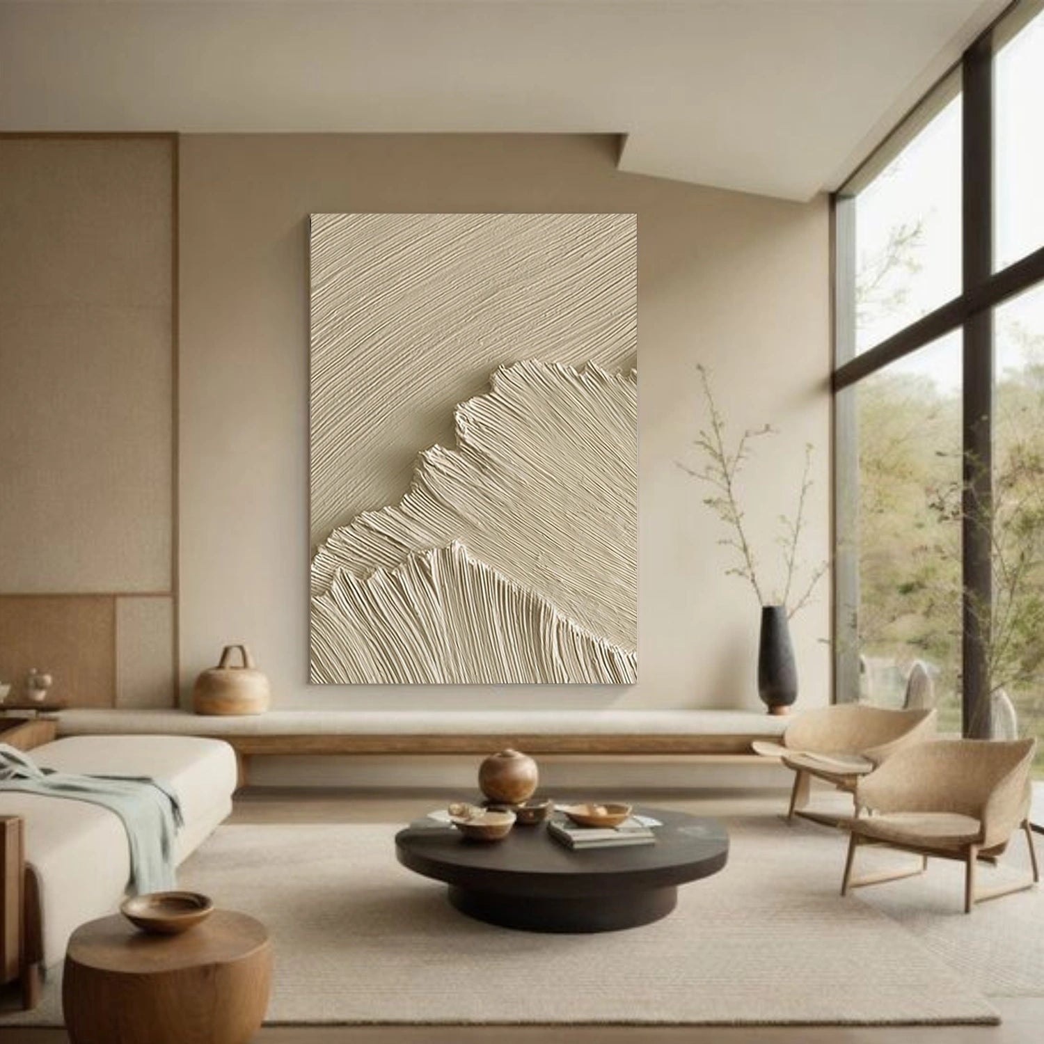 Beige Minimalist Textured Wall Art #MW032