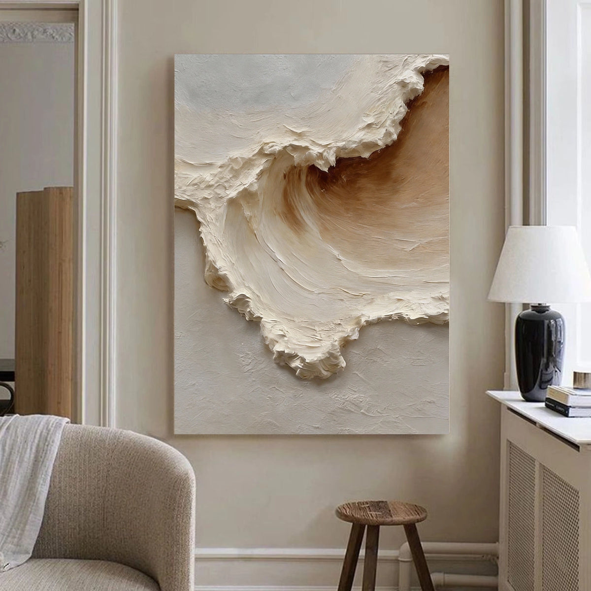 Minimalist Ocean And Sky Textured Wall Art #OS029