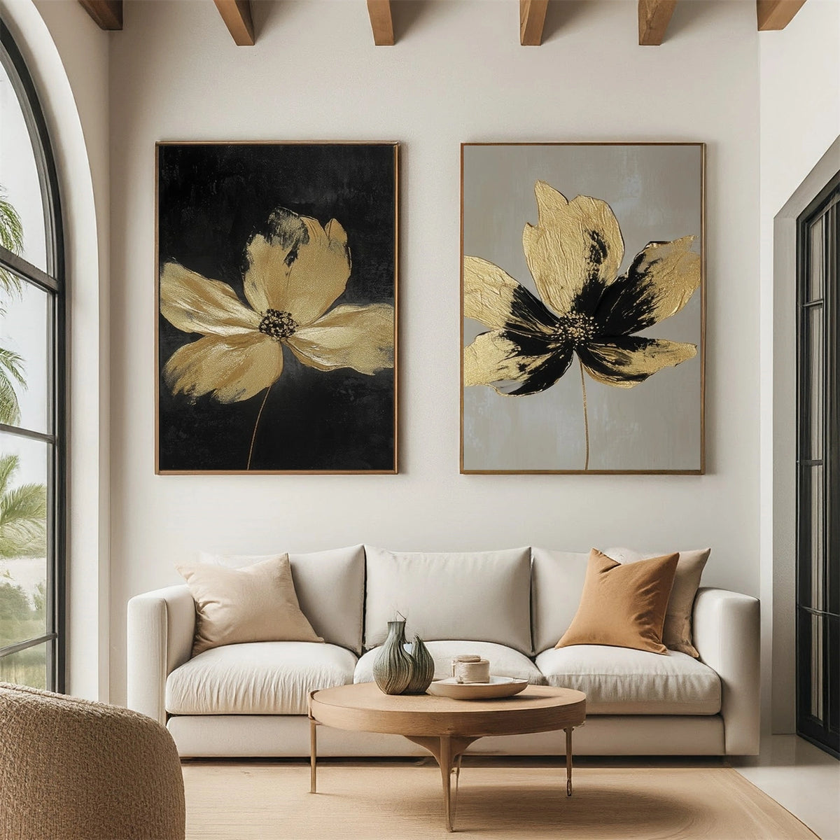 Abstract Flower And Tree Wall Art Set of 2 #FT047