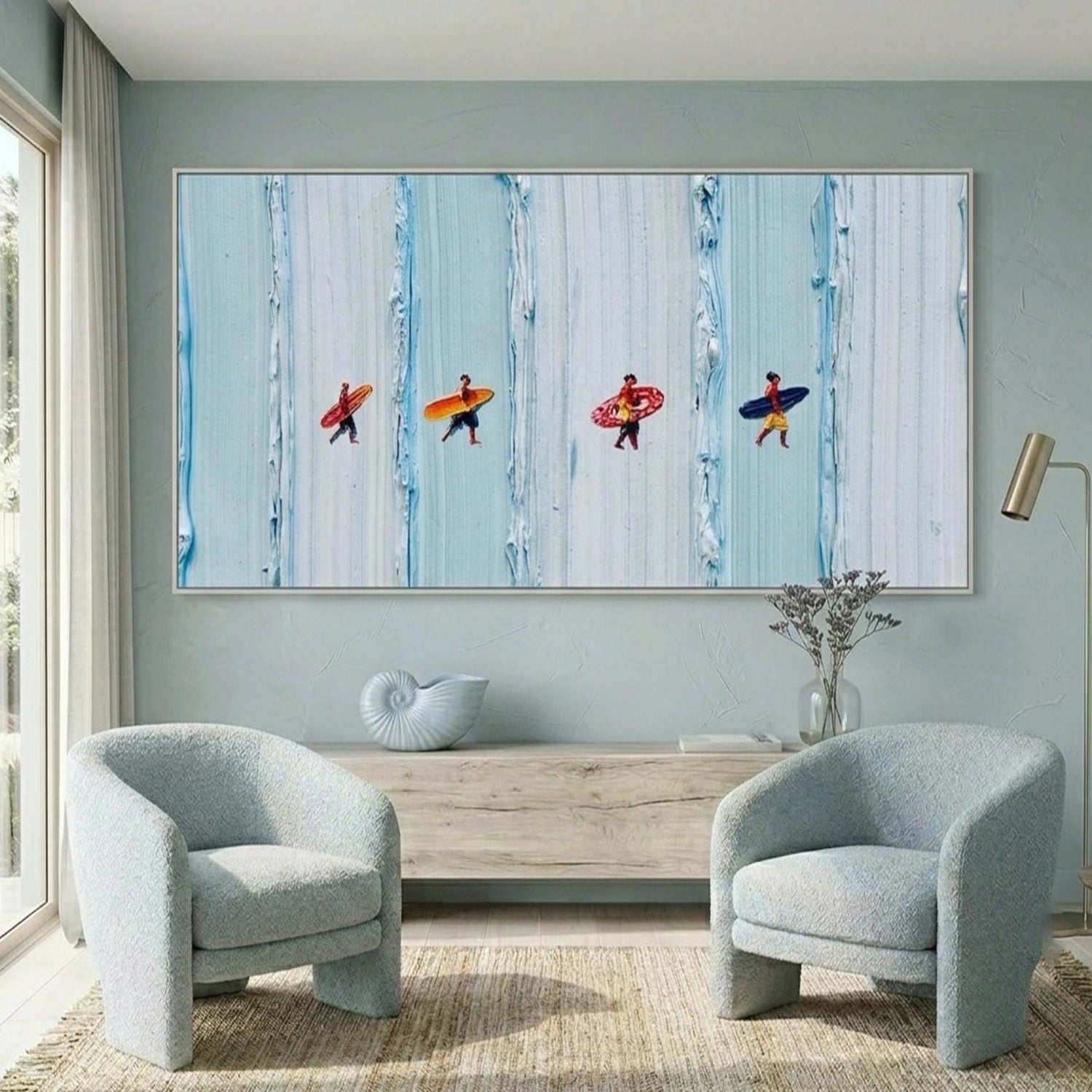 Surfing Sports Textured Wall Art #SC048