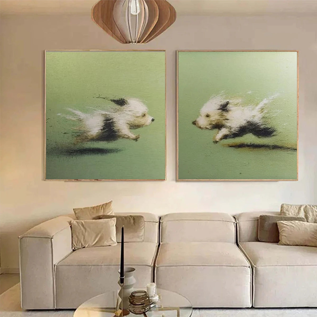 Abstract Animal Dog Wall Art Set of 2 #AN021