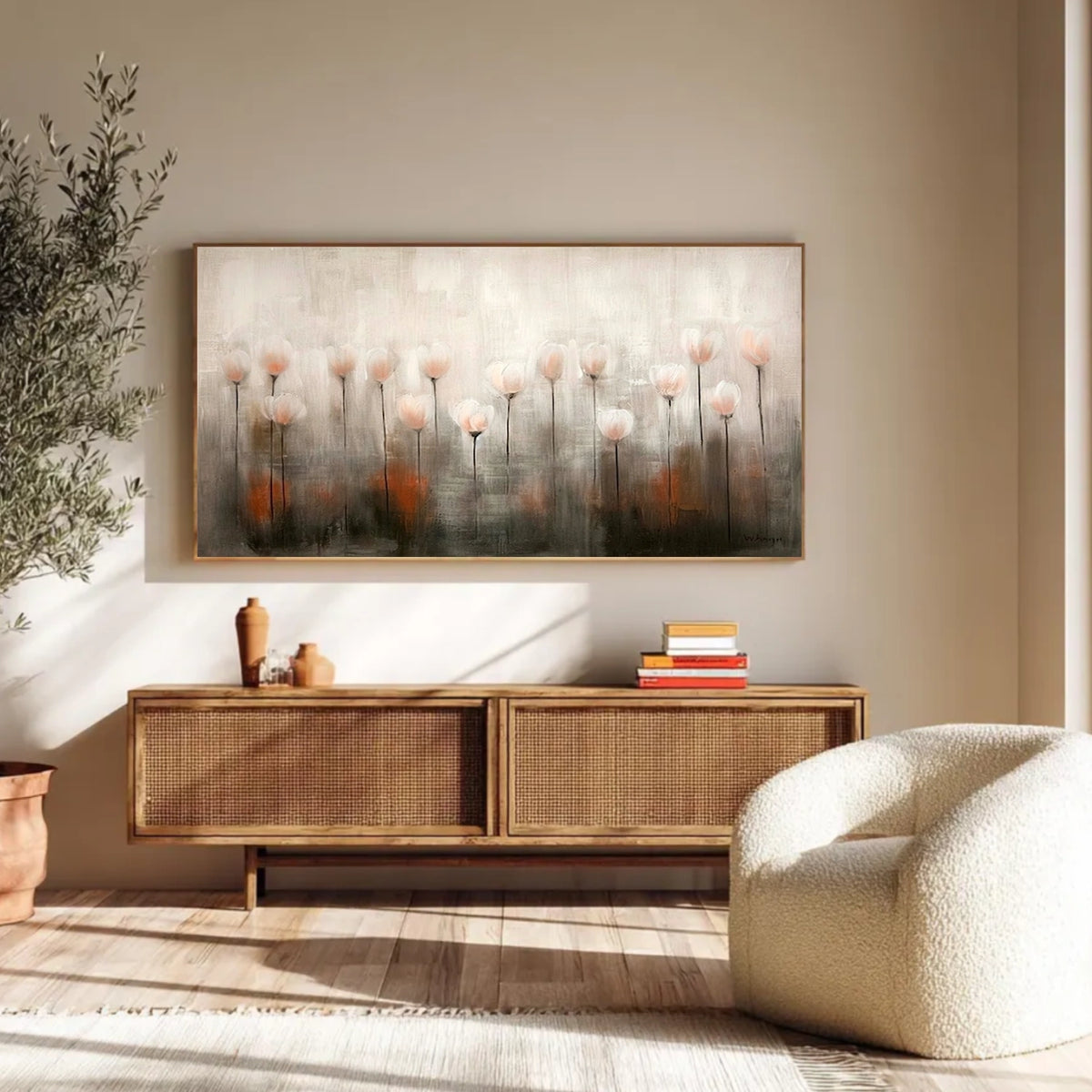 Abstract Flower And Tree Wall Art #FT043