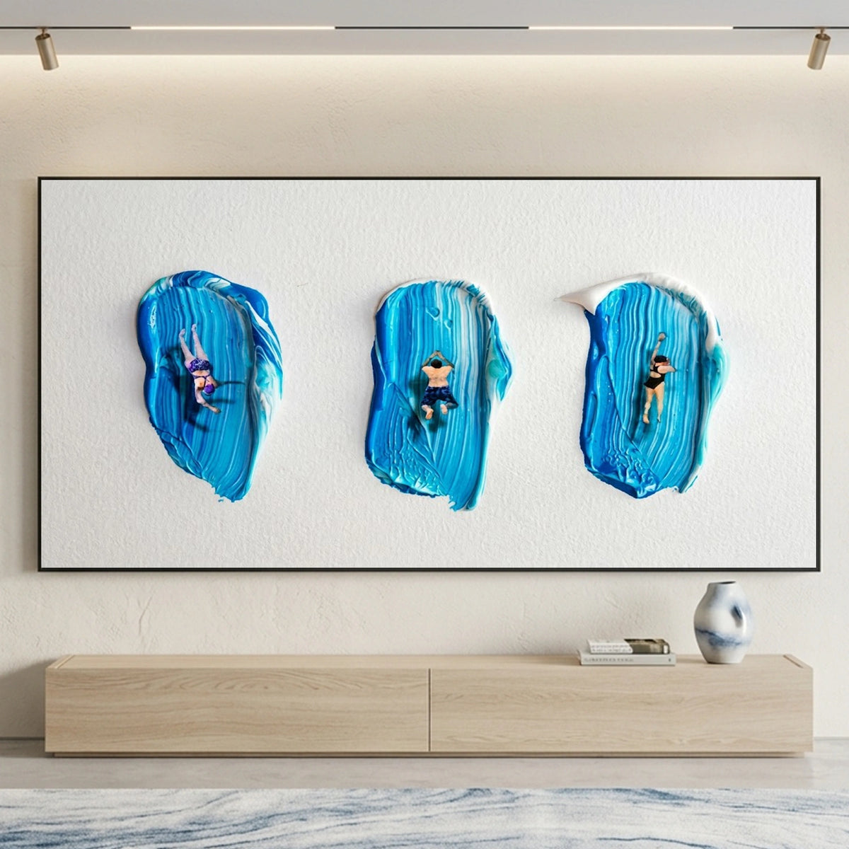 Surfing Sports Textured Wall Art #SC045