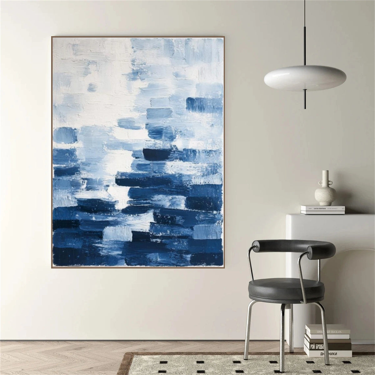 Blue Abstract Textured Wall Art #AW038